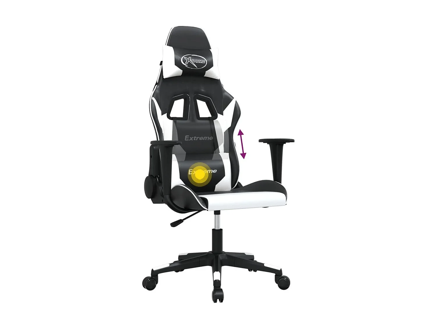 Chaise de jeu de massage Noir et blanc Similicuir