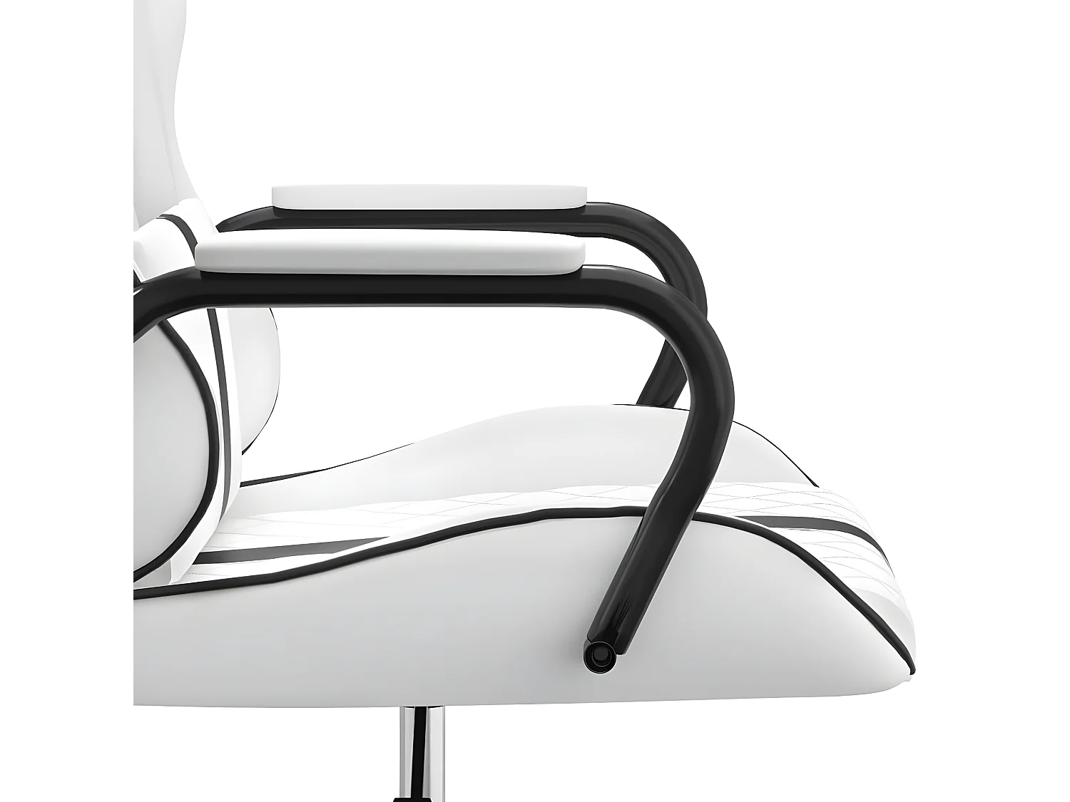 Cadeira gaming massagens couro artificial preto e branco