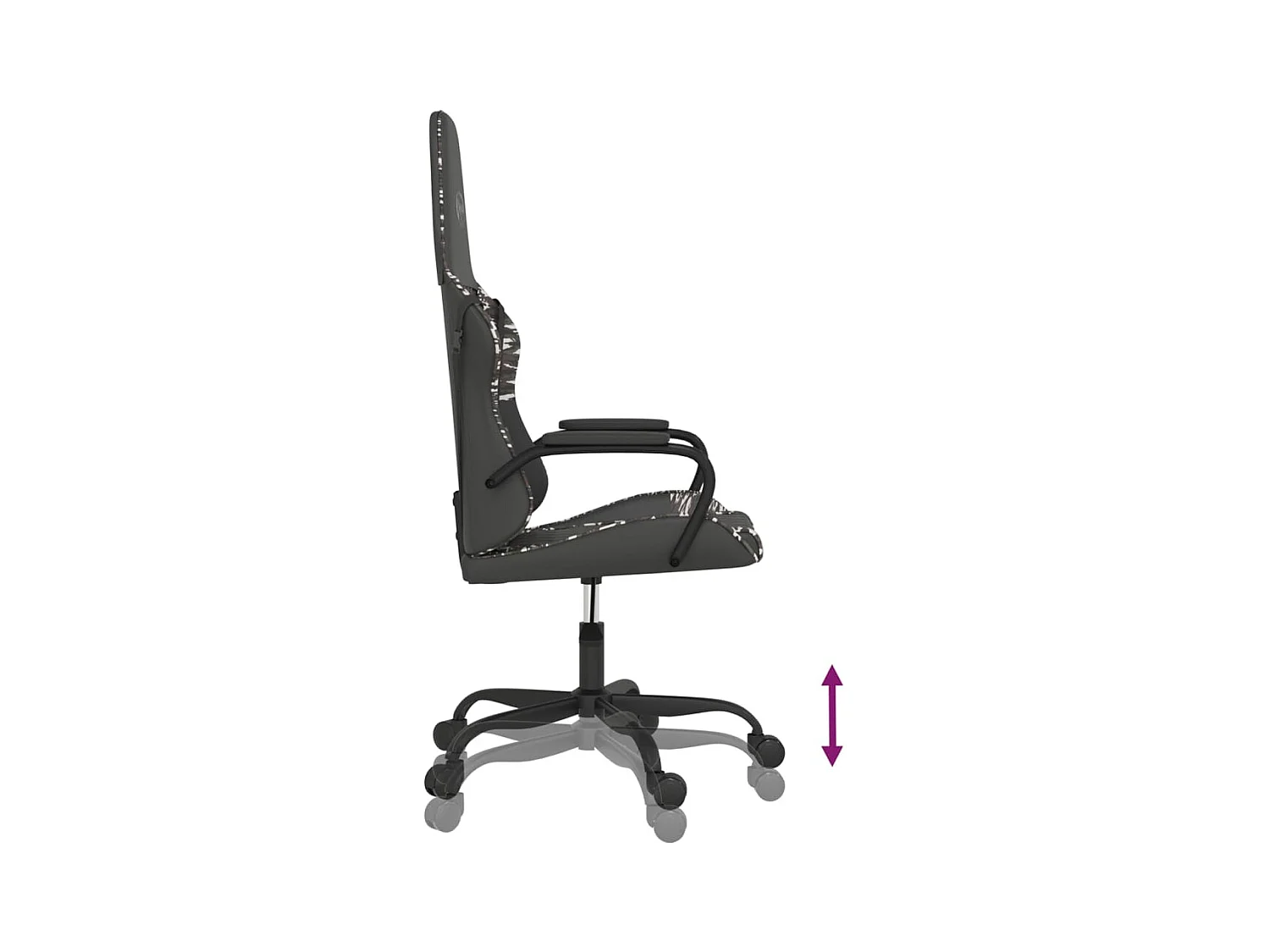 Chaise de jeu Noir et camouflage Similicuir