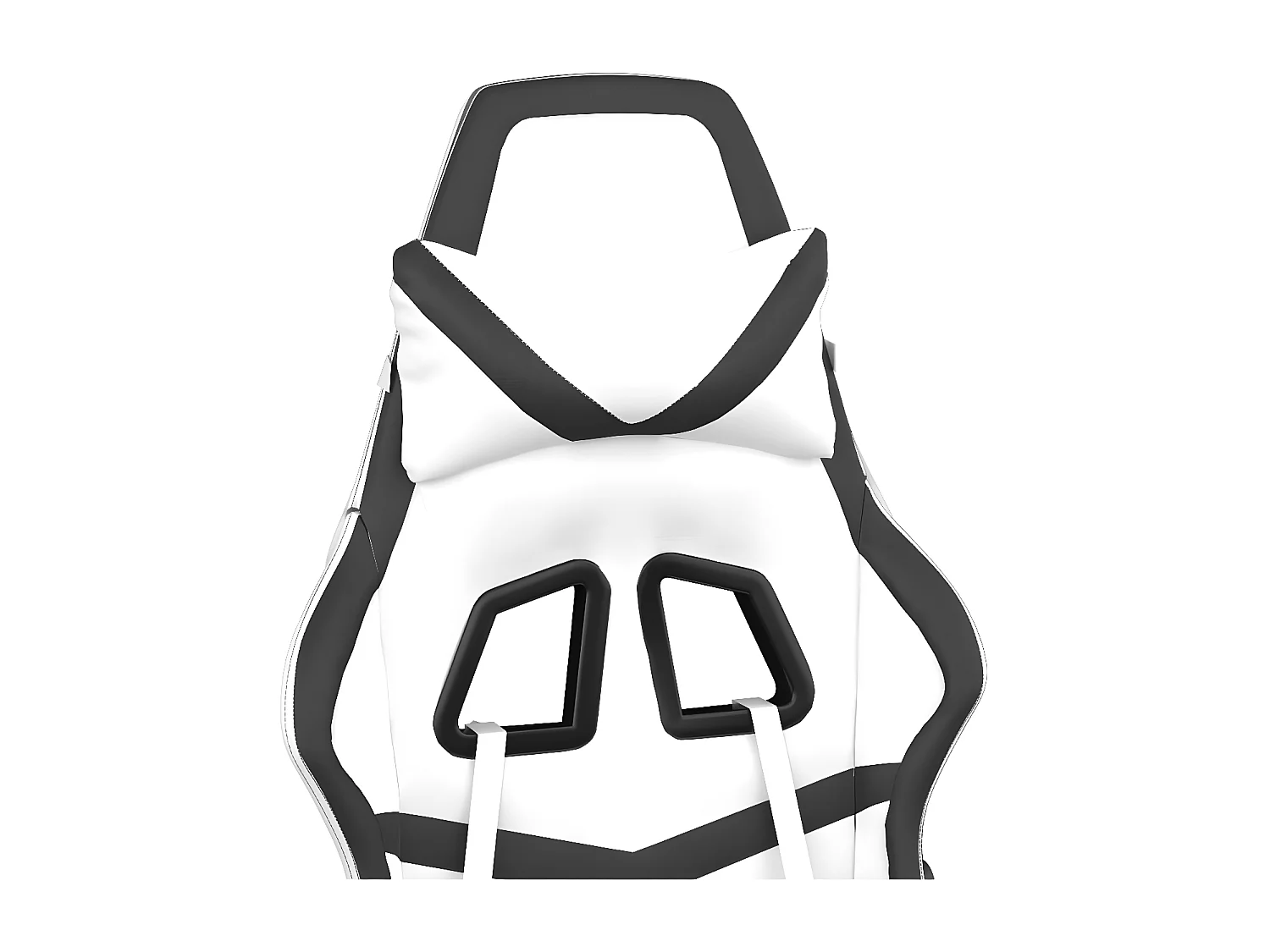 Cadeira gaming c/ apoio p/ pés couro artificial preto e branco