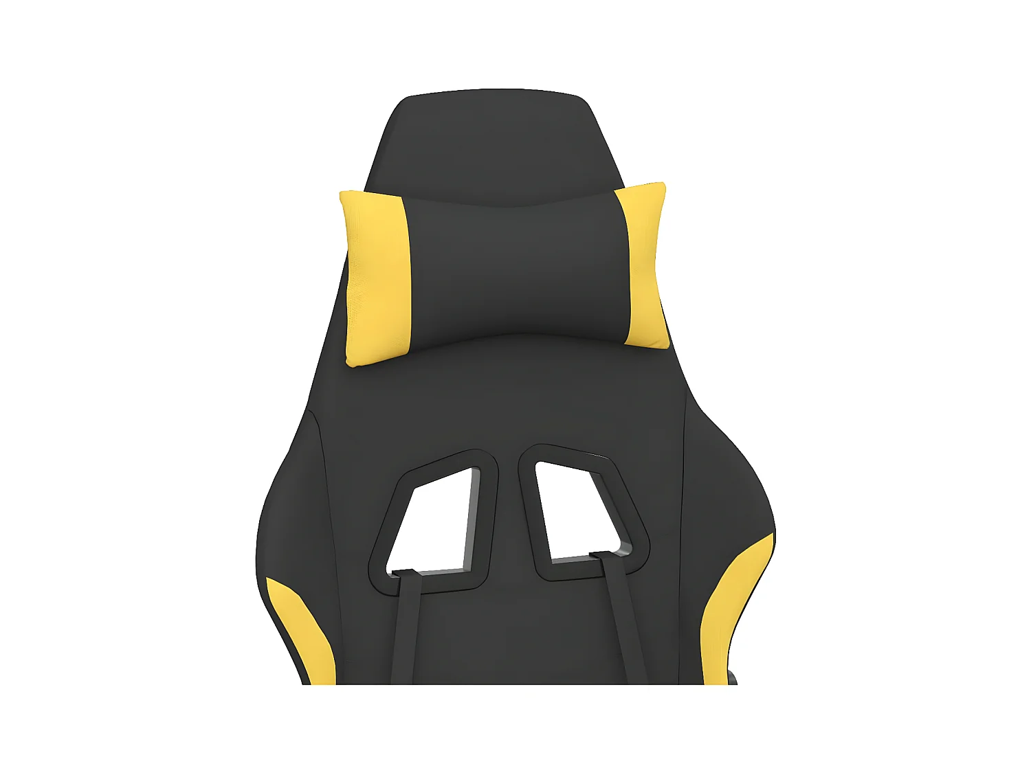 Chaise de jeu de massage avec repose-pied Noir et jaune Tissu