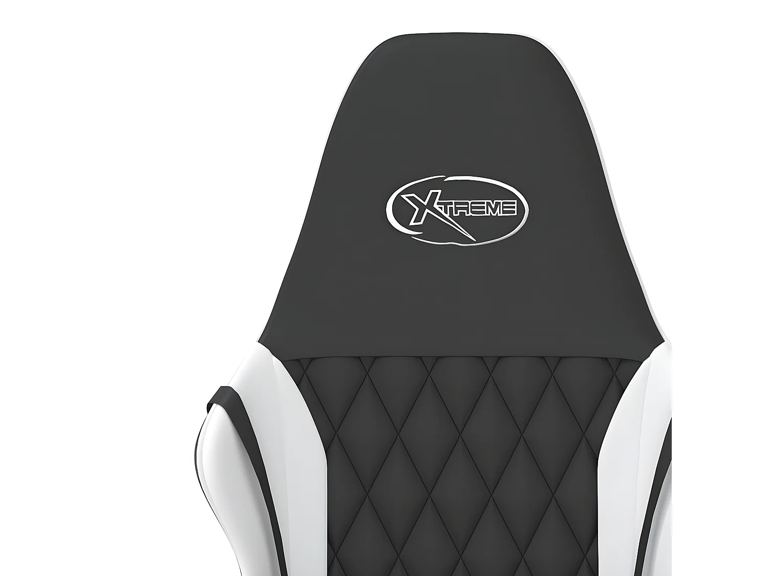 Cadeira gaming couro artificial preto e branco