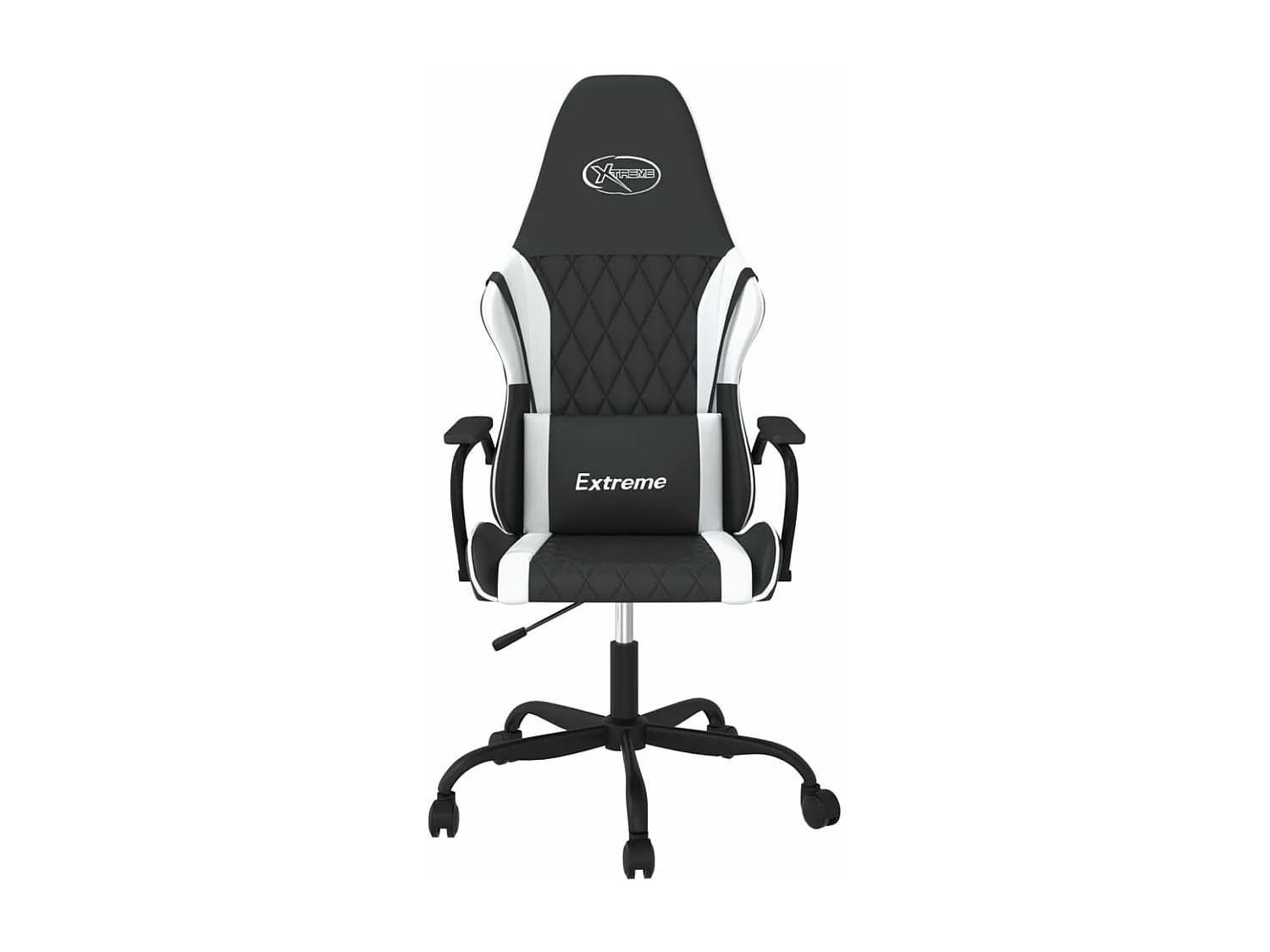 Cadeira gaming couro artificial preto e branco