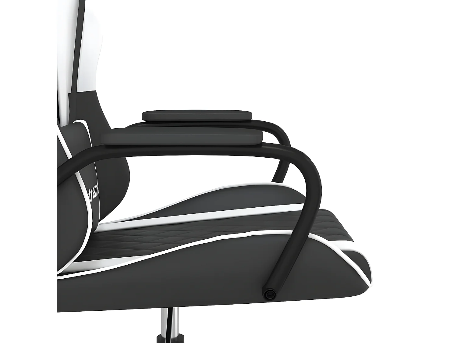 Cadeira gaming couro artificial preto e branco