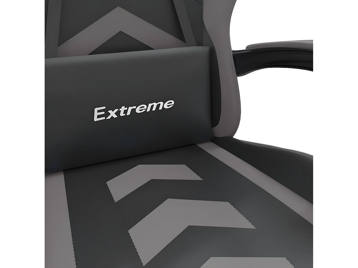 Cadeira gaming c/ apoio pés couro artificial preto e cinza