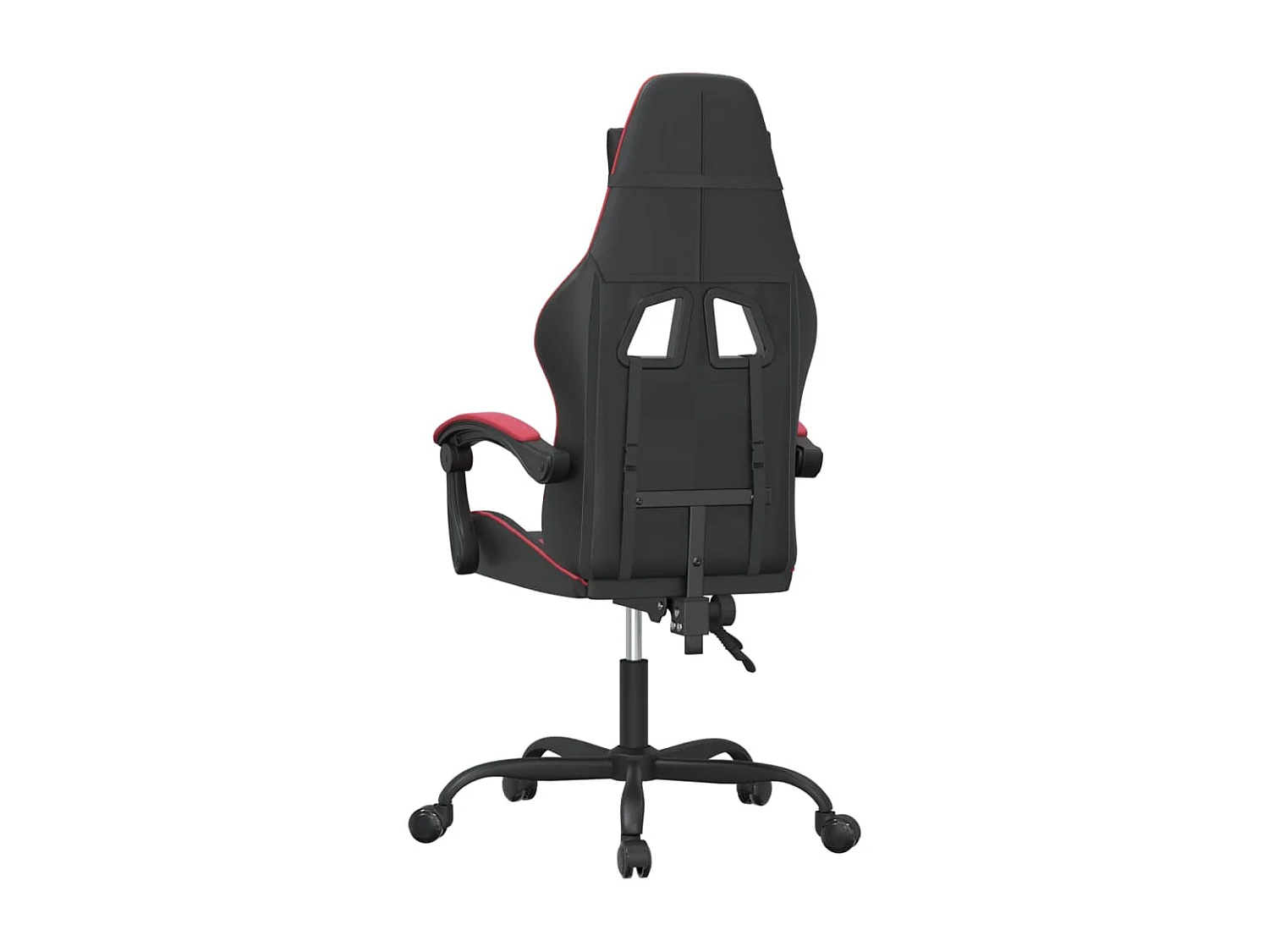 Cadeira gaming giratória couro artificial preto/vermelho tinto