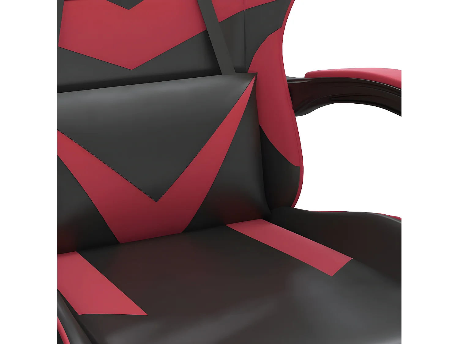Cadeira gaming giratória couro artificial preto/vermelho tinto