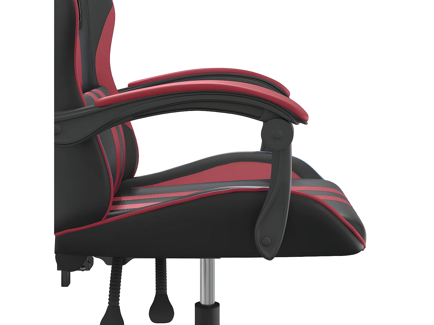 Chaise de jeu pivotante Noir et rouge bordeaux Similicuir