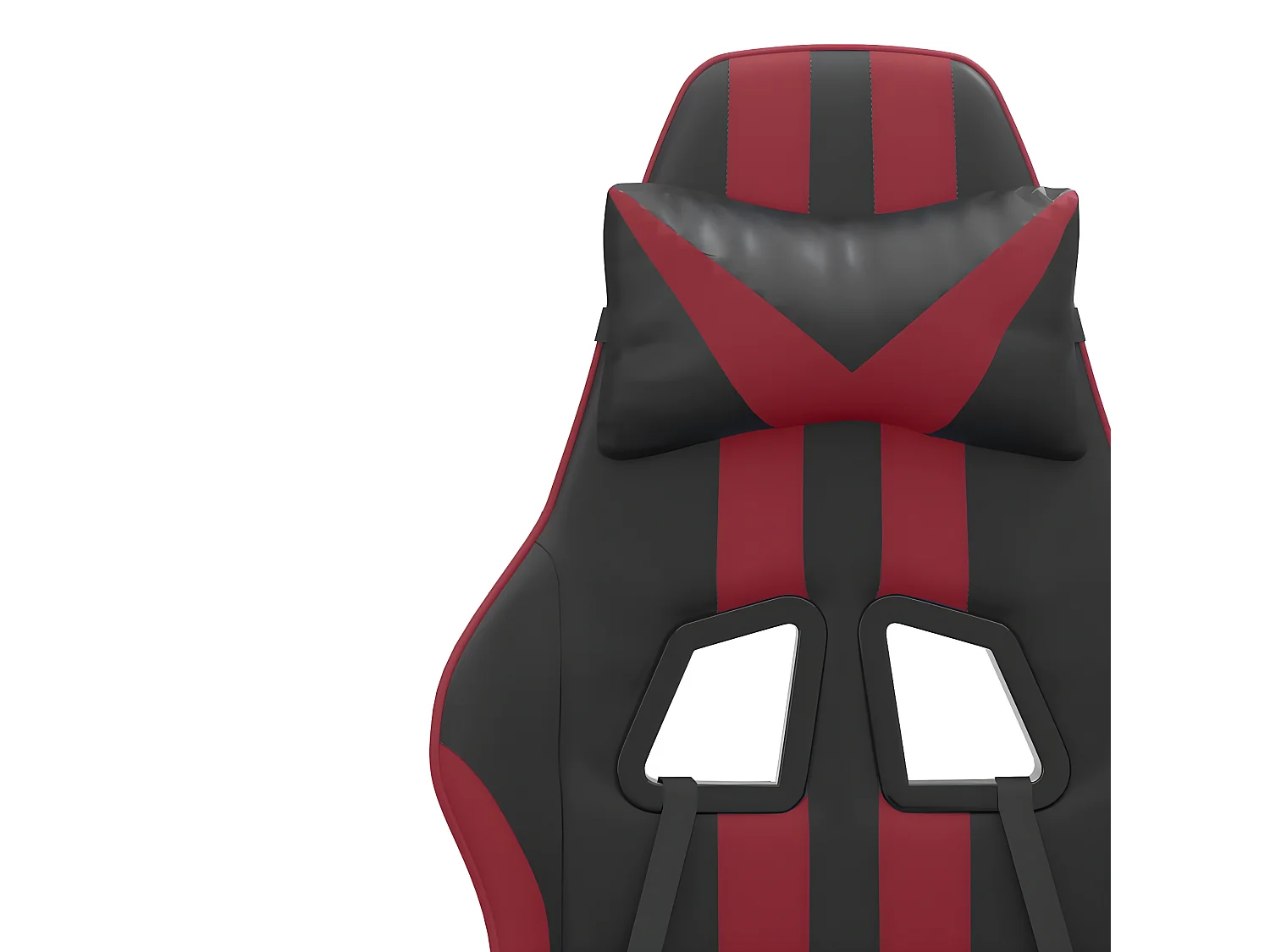 Chaise de jeu pivotante Noir et rouge bordeaux Similicuir