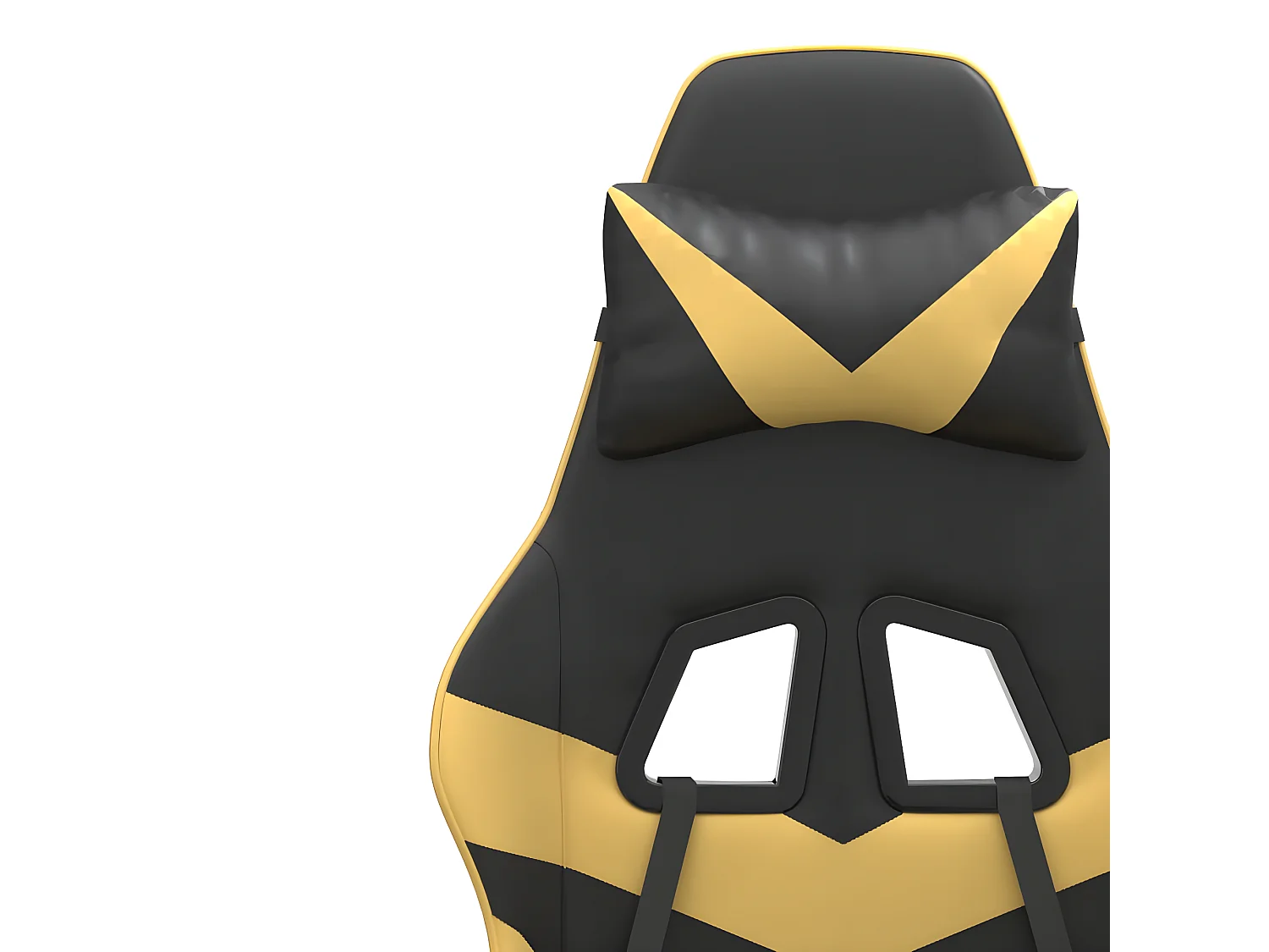 Chaise de jeu pivotante Noir et doré Similicuir