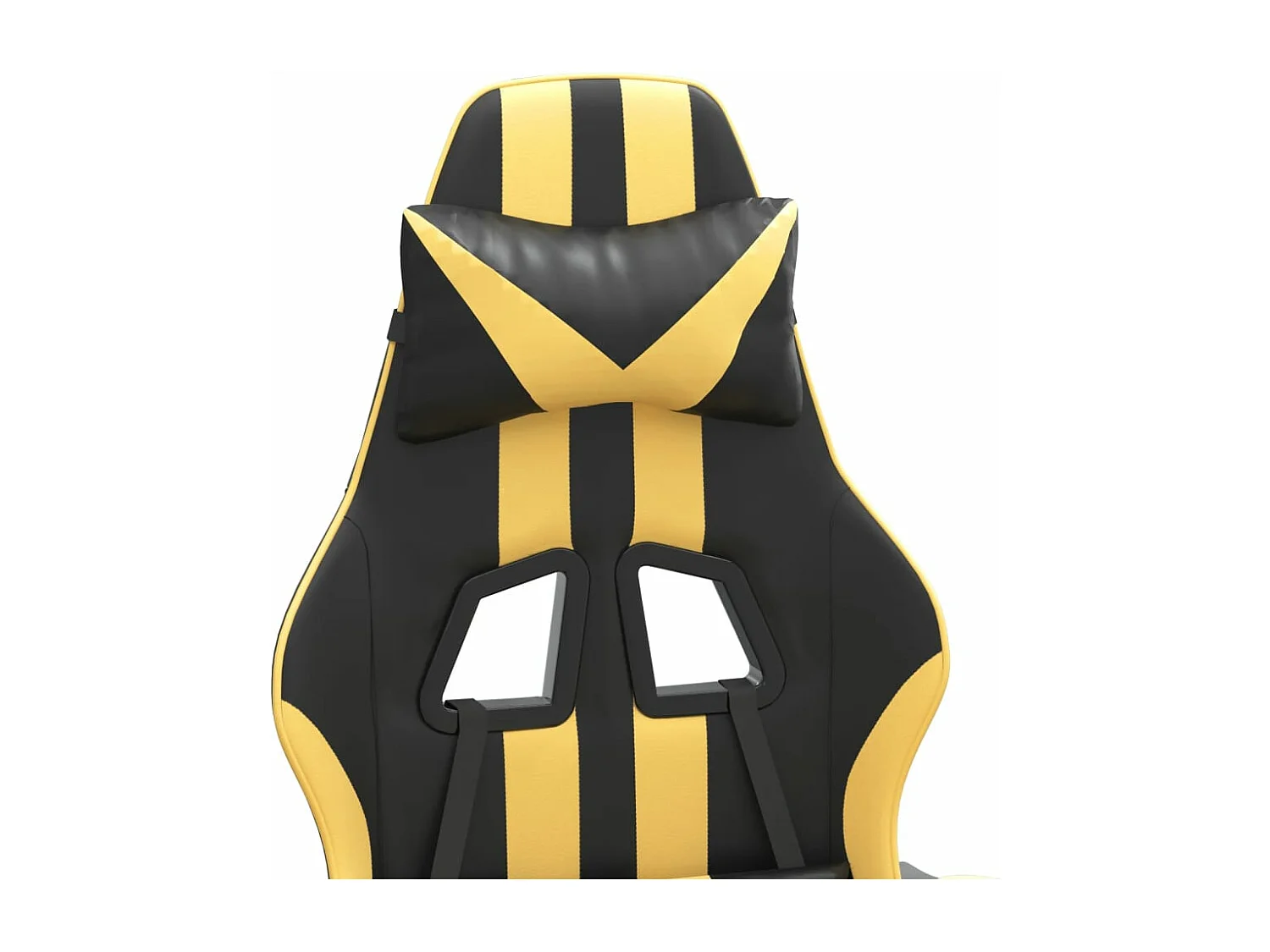 Silla gaming cuero sintético negro y dorado