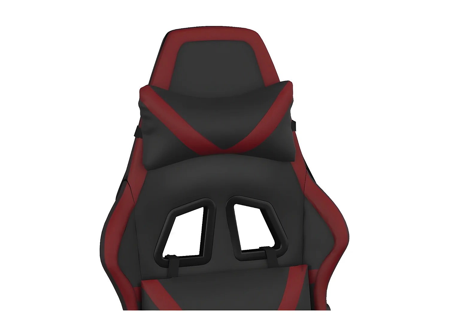 Silla gaming con reposapiés cuero sintético negro rojo tinto