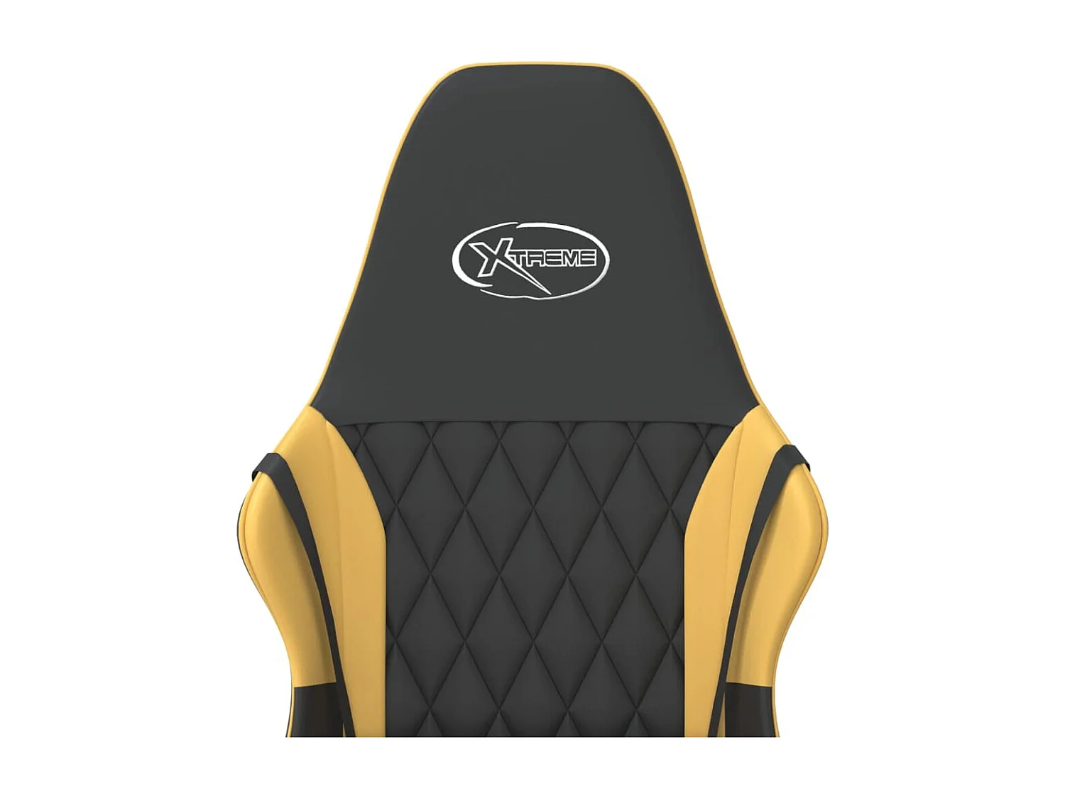 Cadeira gaming couro artificial preto e dourado