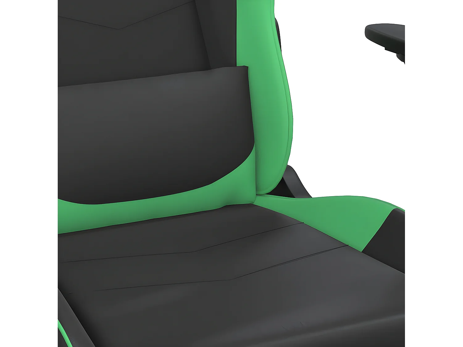 Chaise de jeu avec repose-pied Noir et vert Similicuir