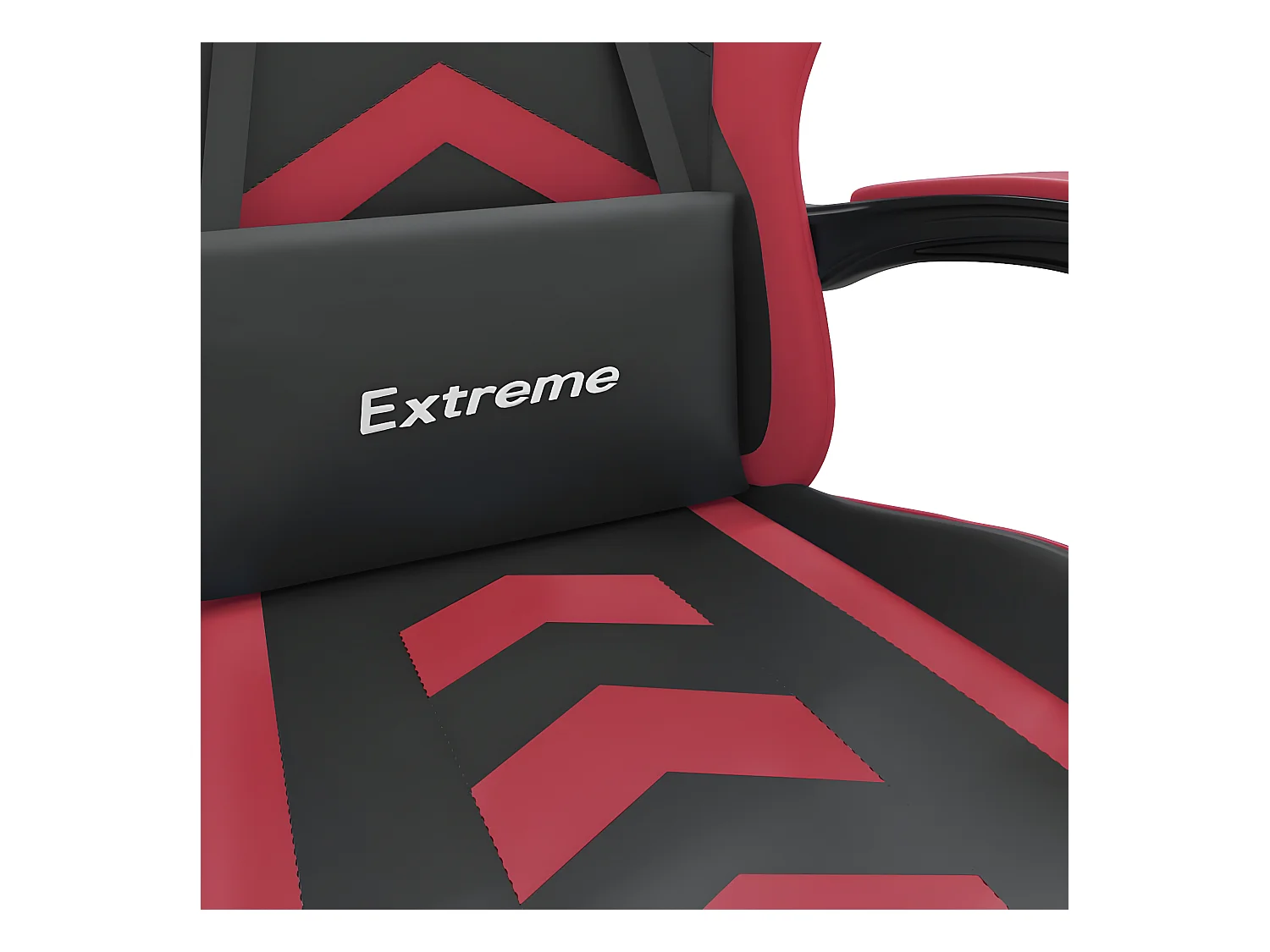 Cadeira gaming couro artificial preto e vermelho tinto