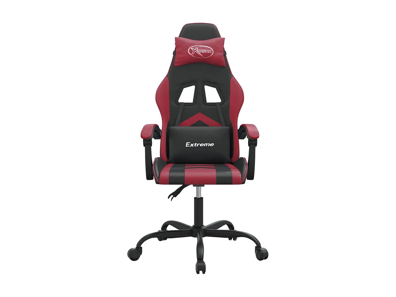 Silla gaming cuero sintético negro y rojo vino tinto