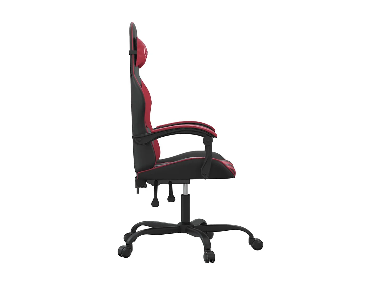 Silla gaming cuero sintético negro y rojo vino tinto