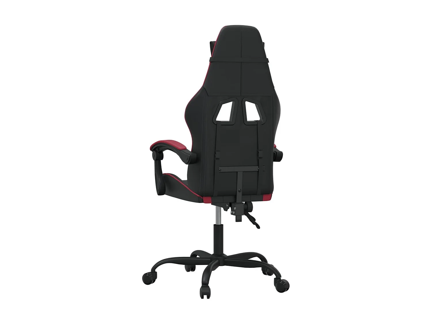 Silla gaming cuero sintético negro y rojo vino tinto