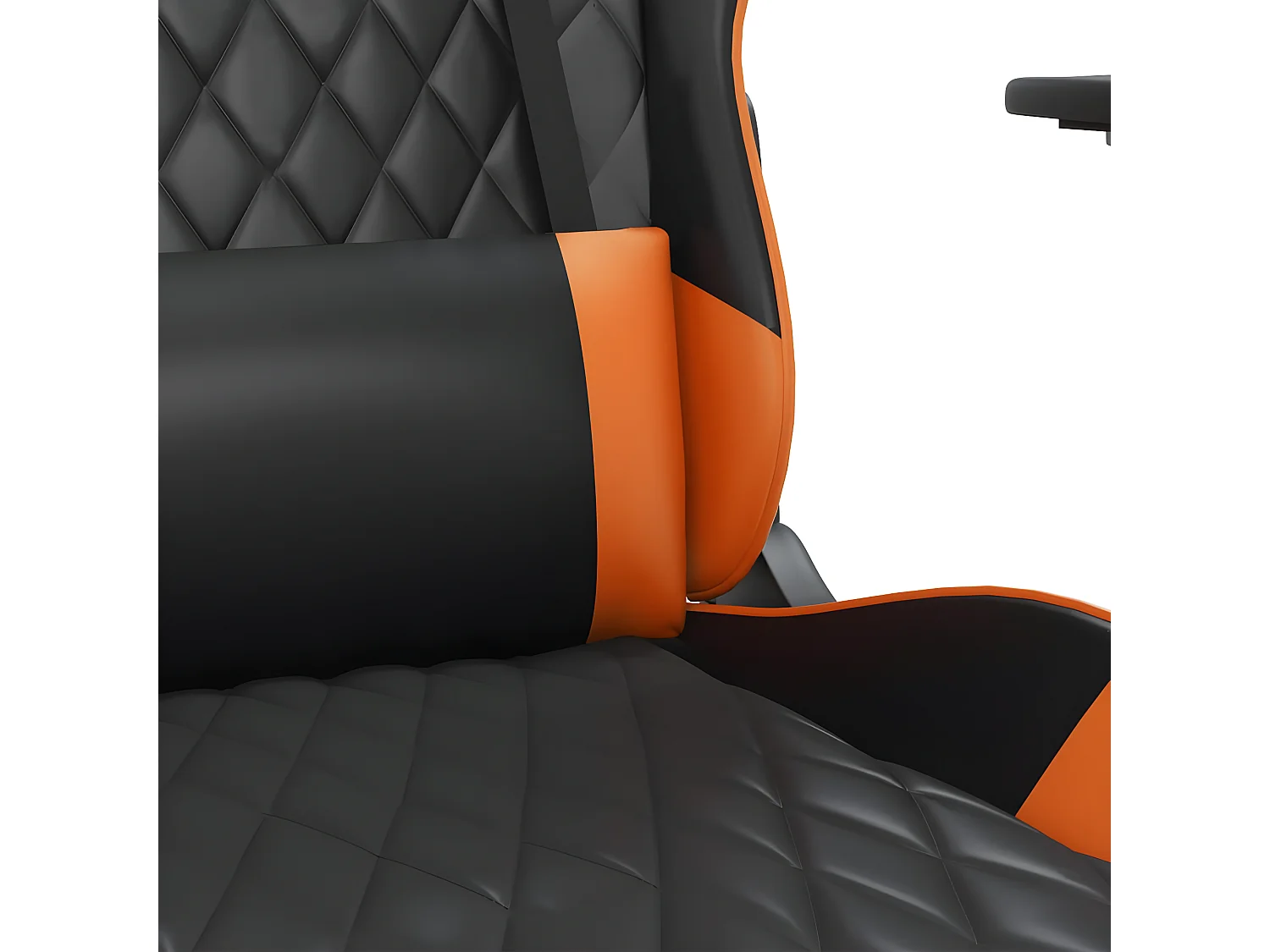 Chaise de jeu avec repose-pied Noir et orange Similicuir