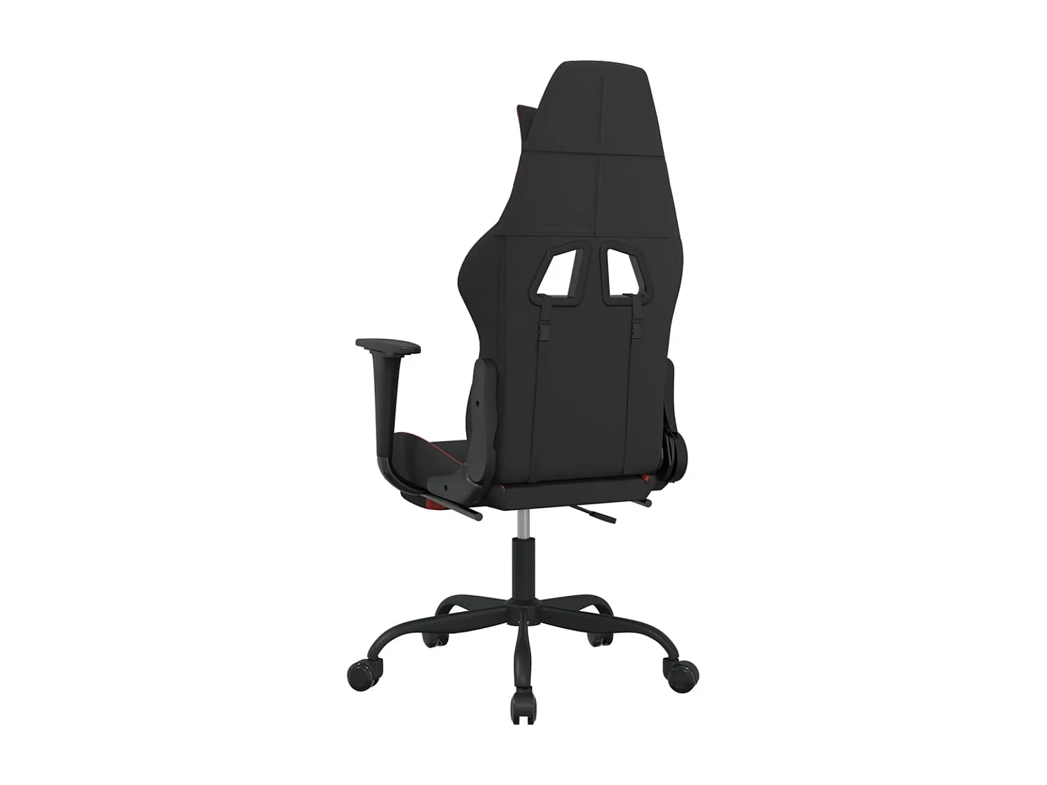 Silla gaming con reposapiés tela negro y rojo