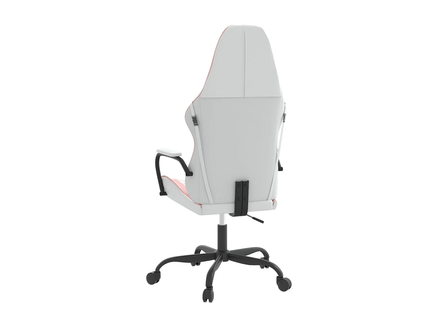 Silla gaming de masaje cuero sintético blanco y rosa