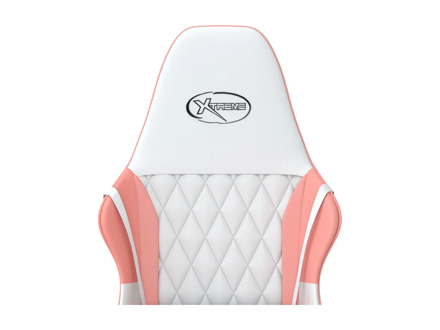 Silla gaming de masaje cuero sintético blanco y rosa