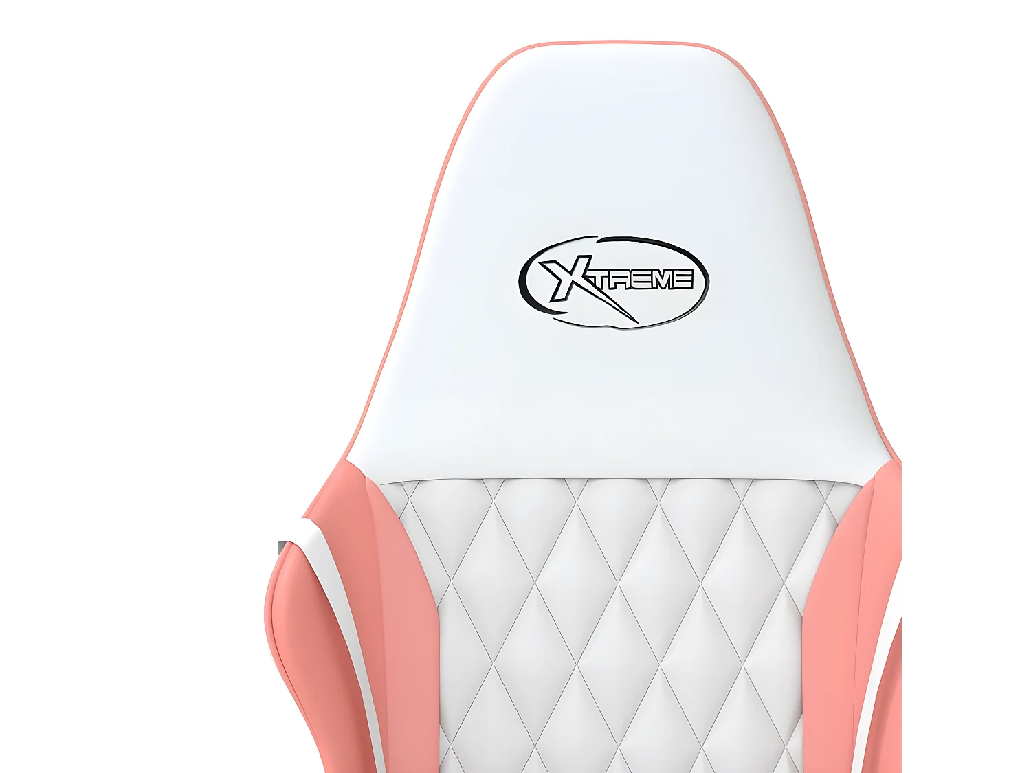 Silla gaming de masaje cuero sintético blanco y rosa