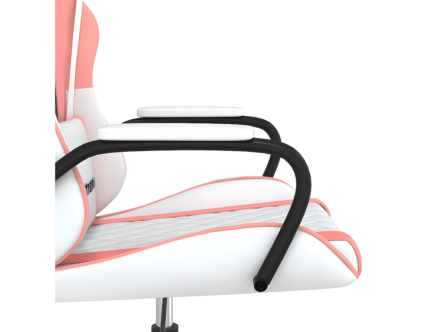 Massage gamestoel kunstleer wit en roze