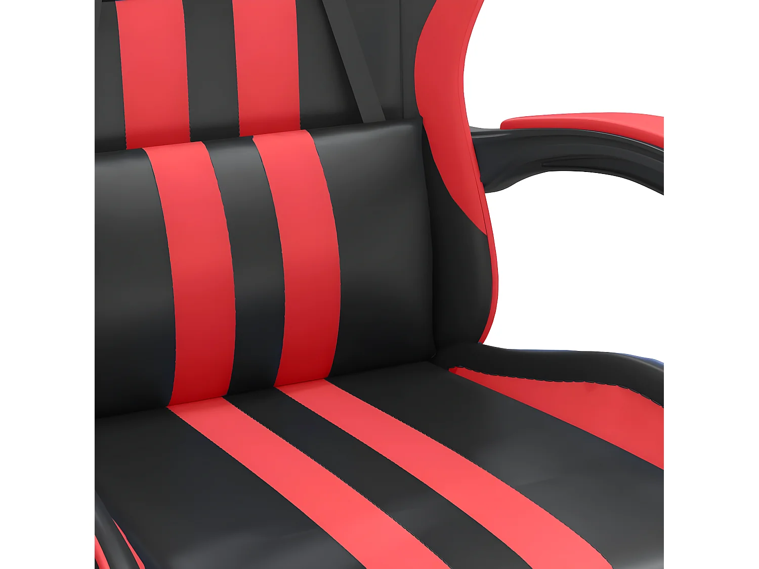 Cadeira gaming c/ apoio pés couro artificial preto e vermelho
