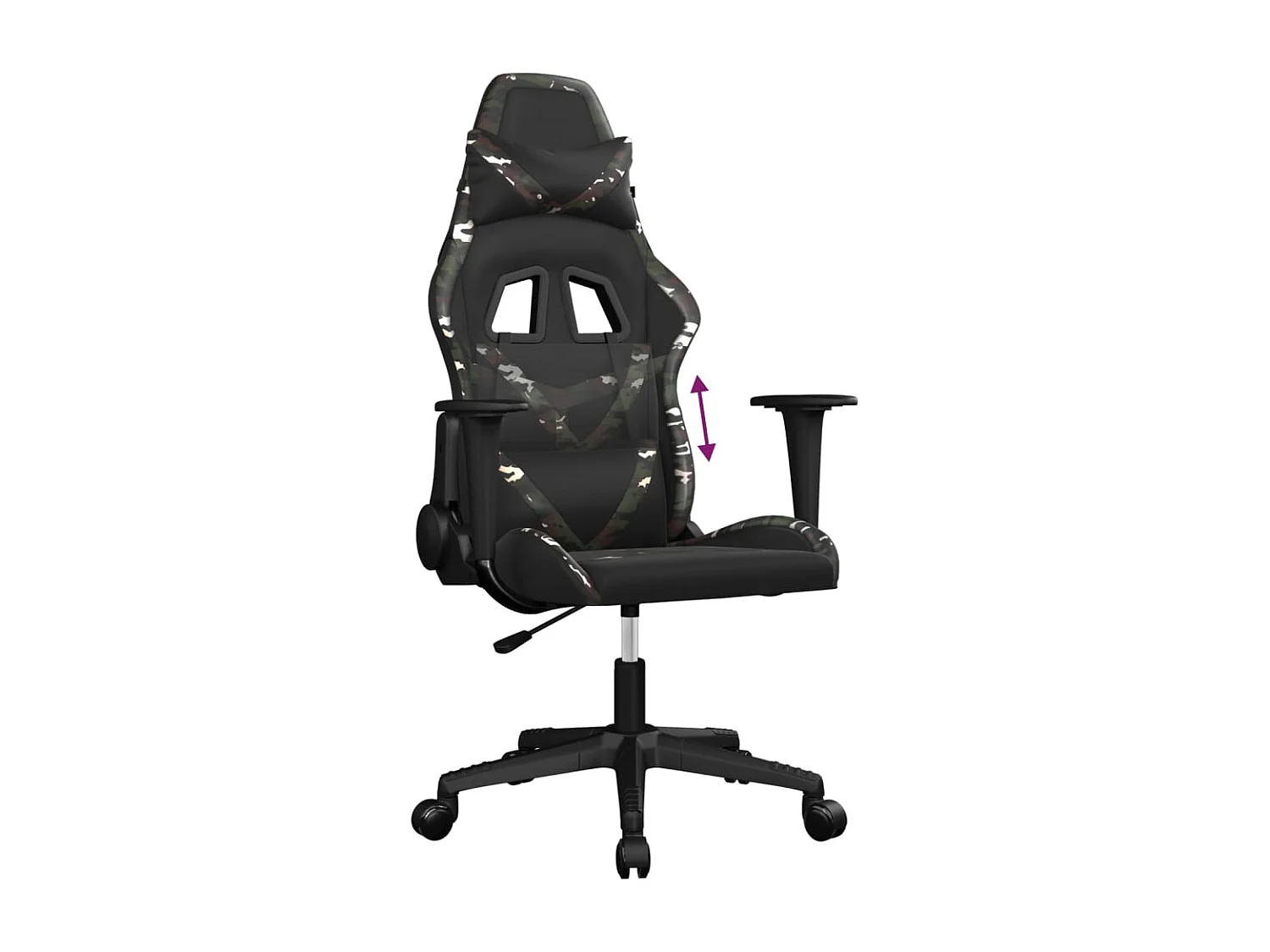 piezas Silla gaming cuero sintético negro y camuflaje