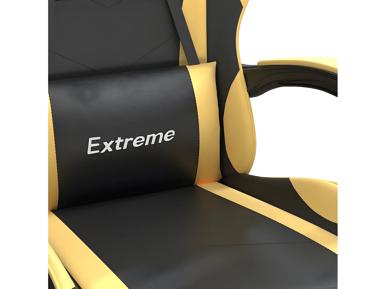 Chaise de jeu avec repose-pied Noir et doré Similicuir