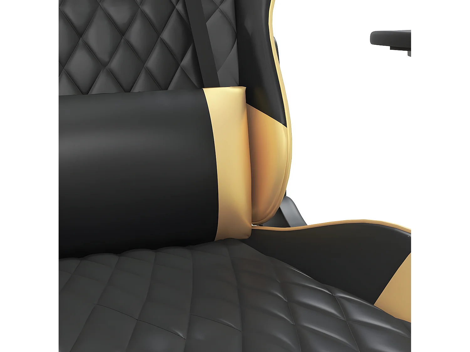 Chaise de jeu de massage avec repose-pied Noir&Doré Similicuir
