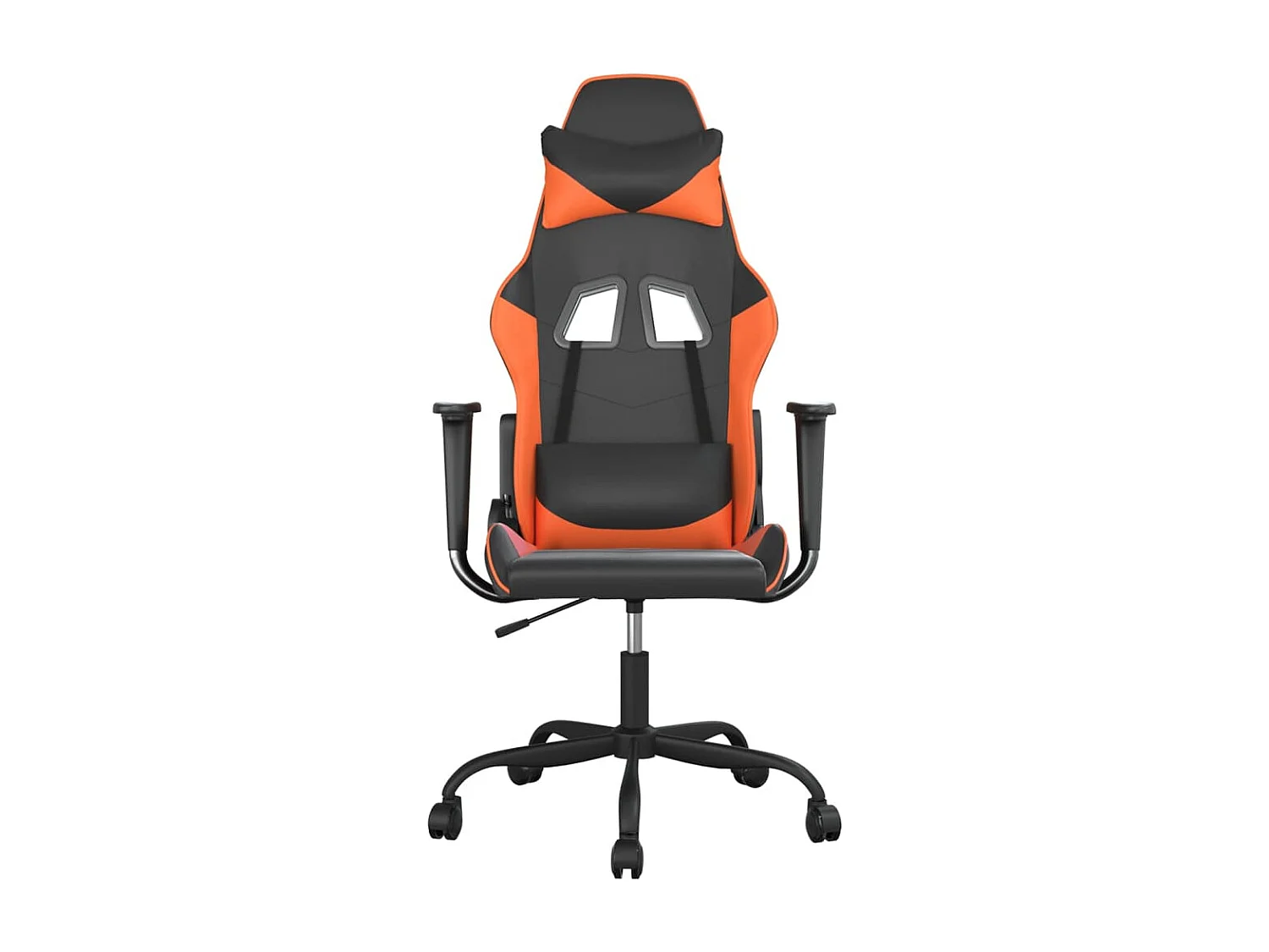 Cadeira gaming couro artificial preto e laranja