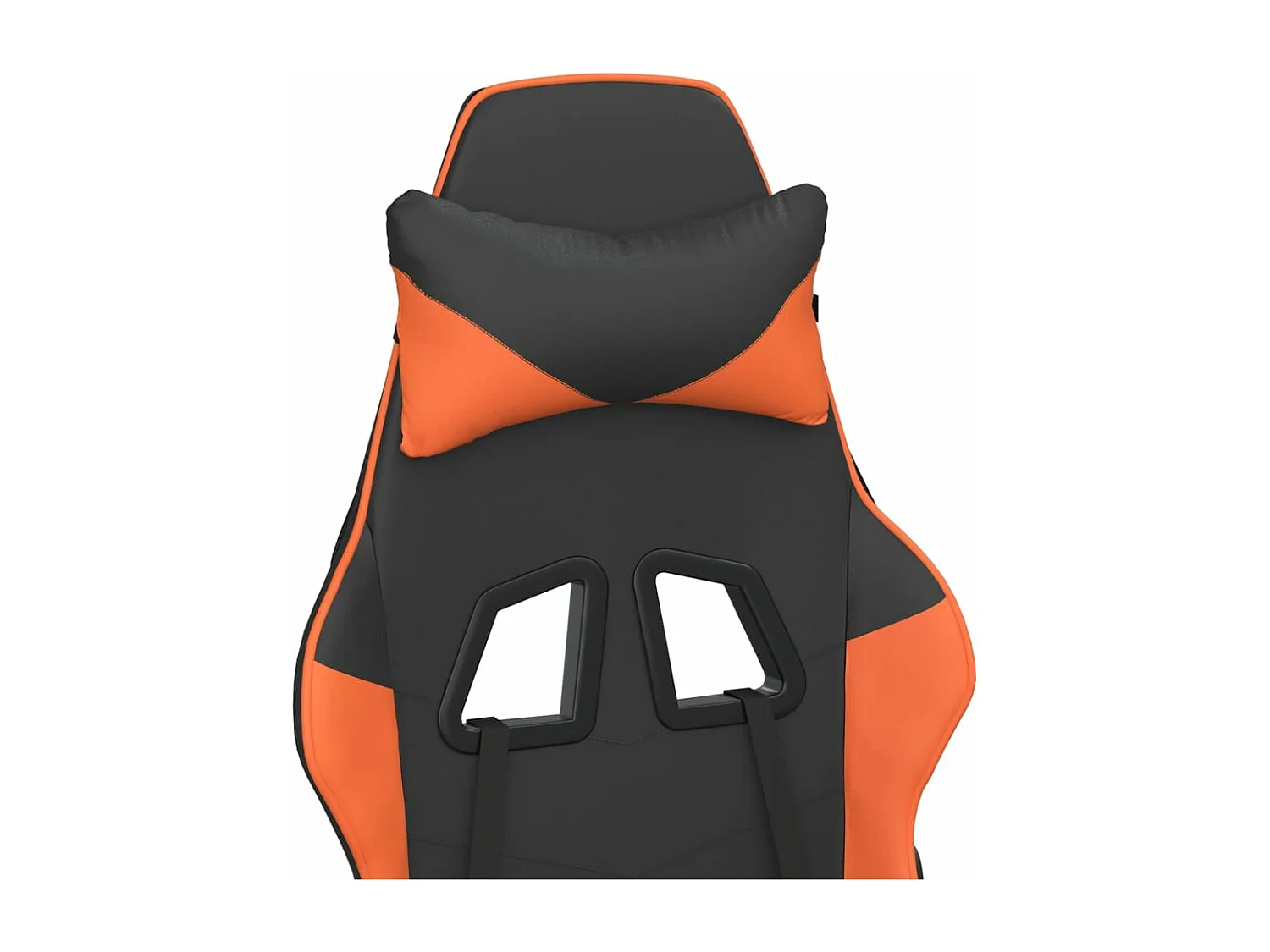 Cadeira gaming couro artificial preto e laranja