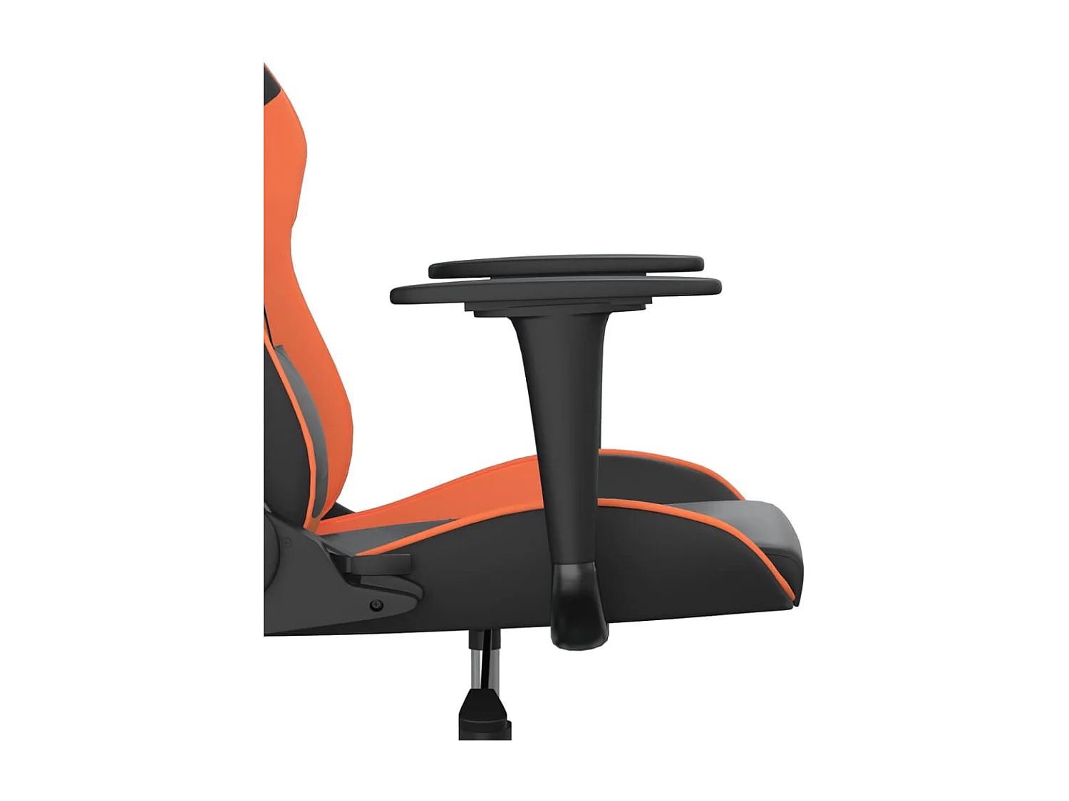 Cadeira gaming couro artificial preto e laranja