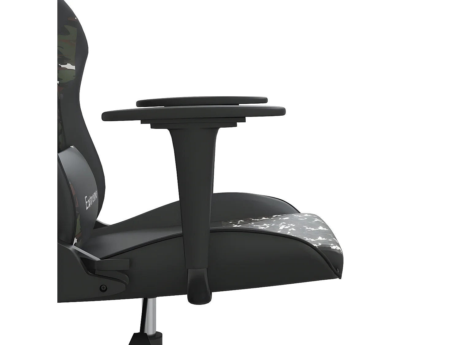 Cadeira gaming couro artificial preto e camuflado