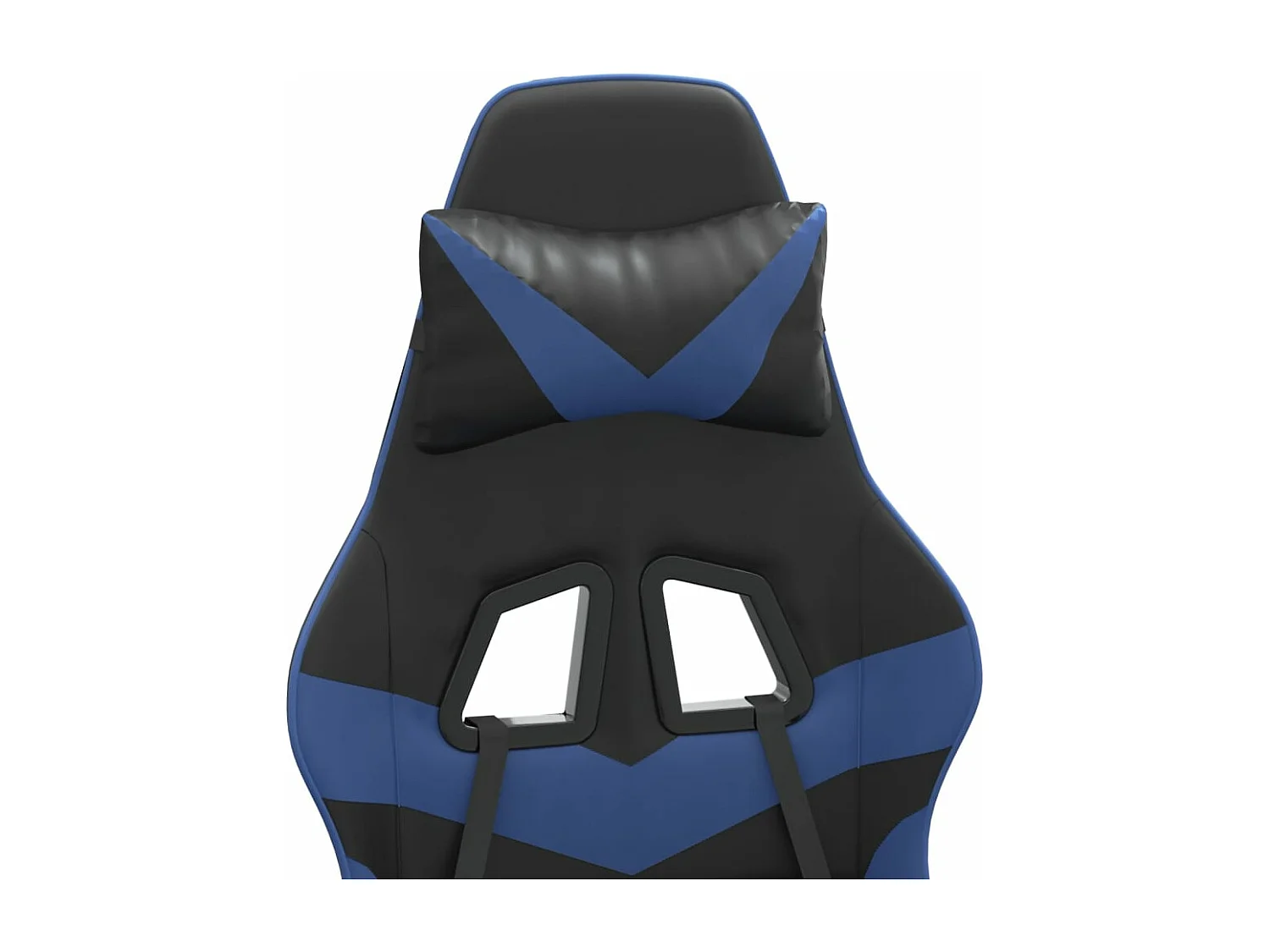 Chaise de jeu pivotante et repose-pied Noir et bleu Similicuir