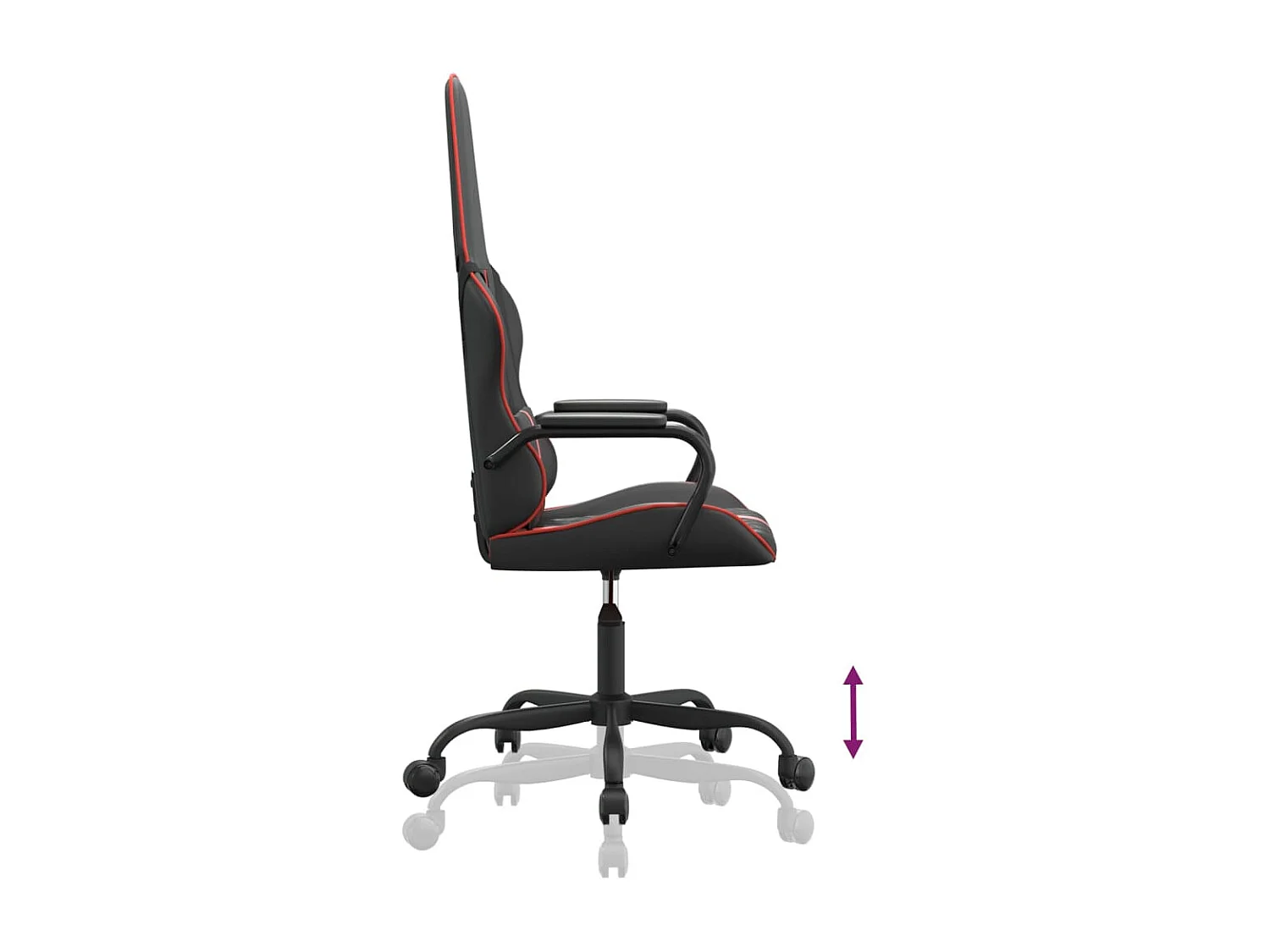 Cadeira de gaming couro artificial preto e vermelho