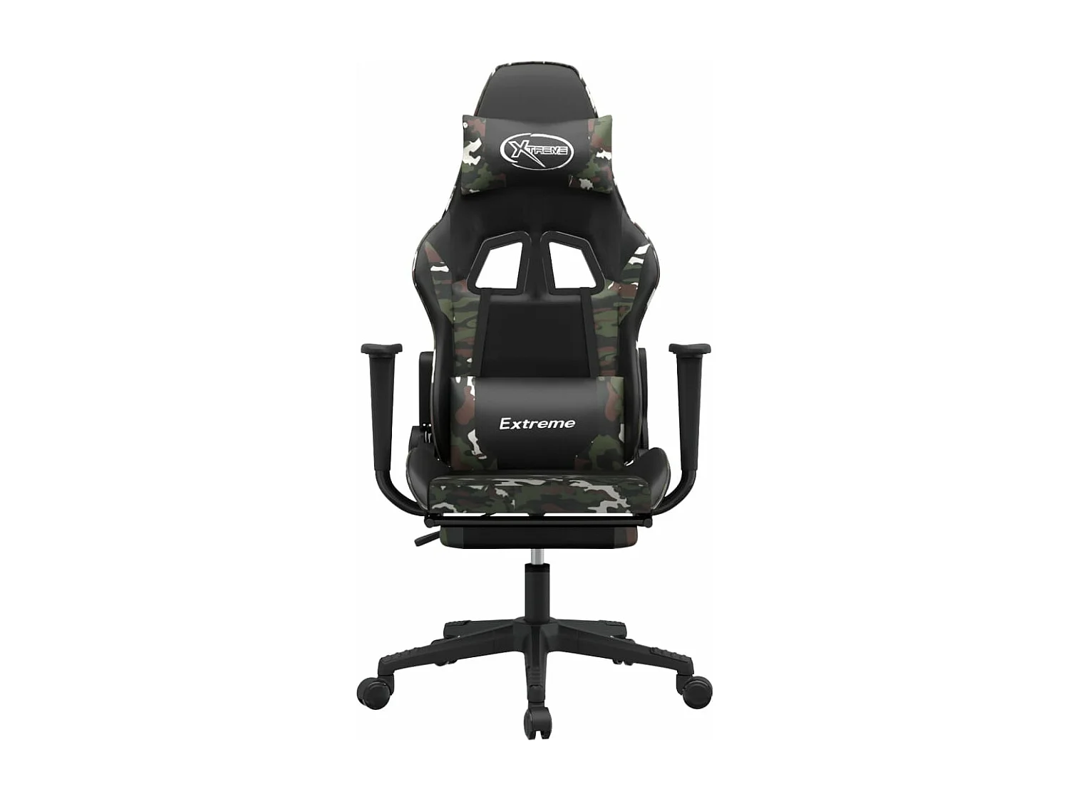 Chaise de jeu de massage repose-pied Noir camouflage Similicuir