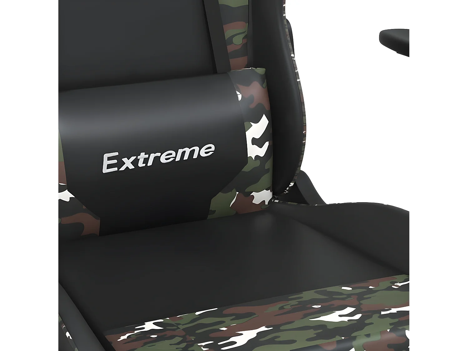 Chaise de jeu de massage repose-pied Noir camouflage Similicuir