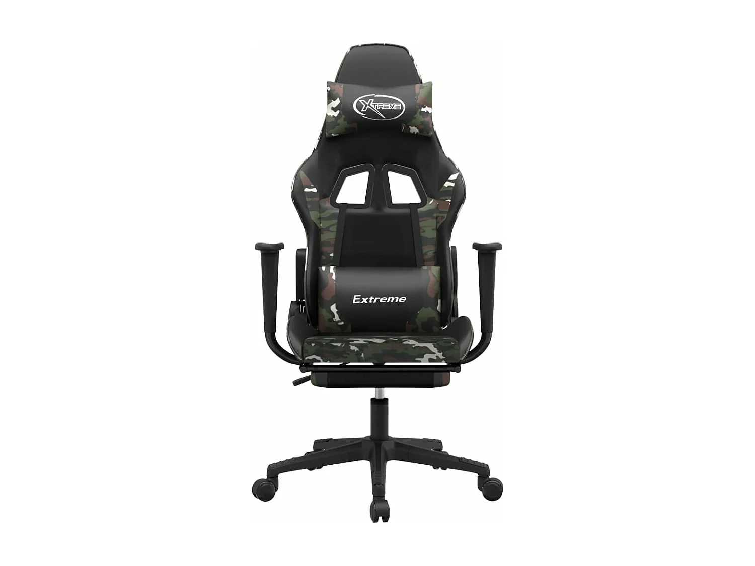 Chaise de jeu avec repose-pied Noir et camouflage Similicuir