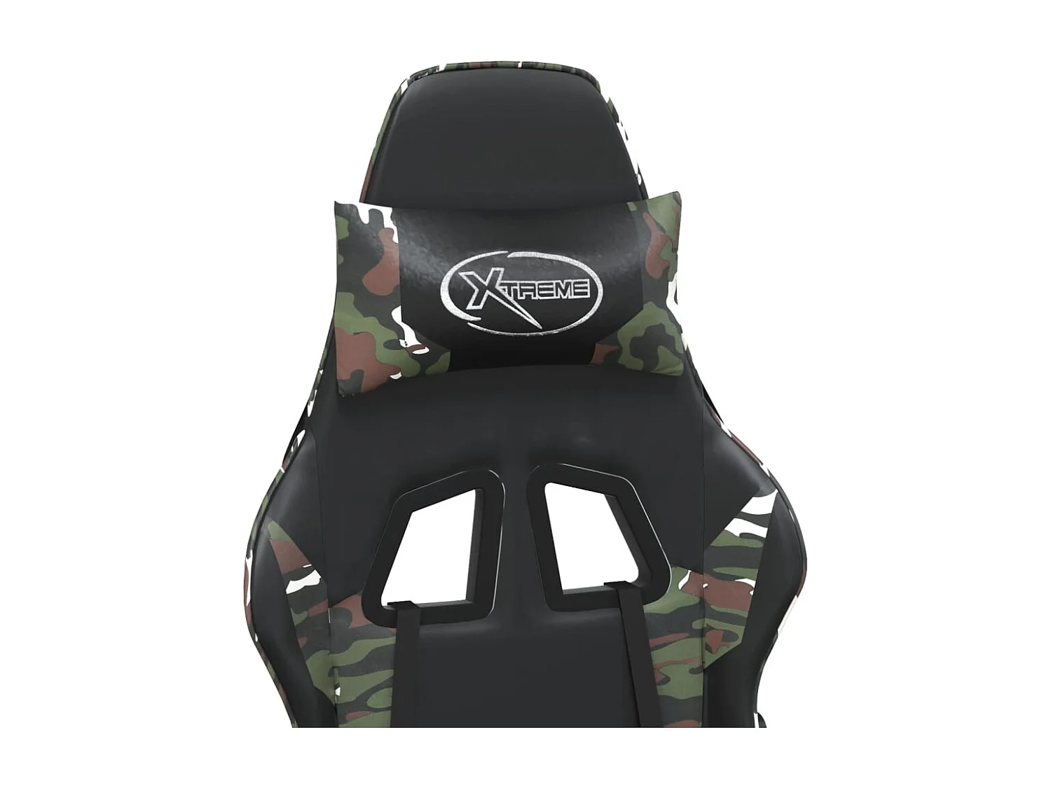 Chaise de jeu avec repose-pied Noir et camouflage Similicuir