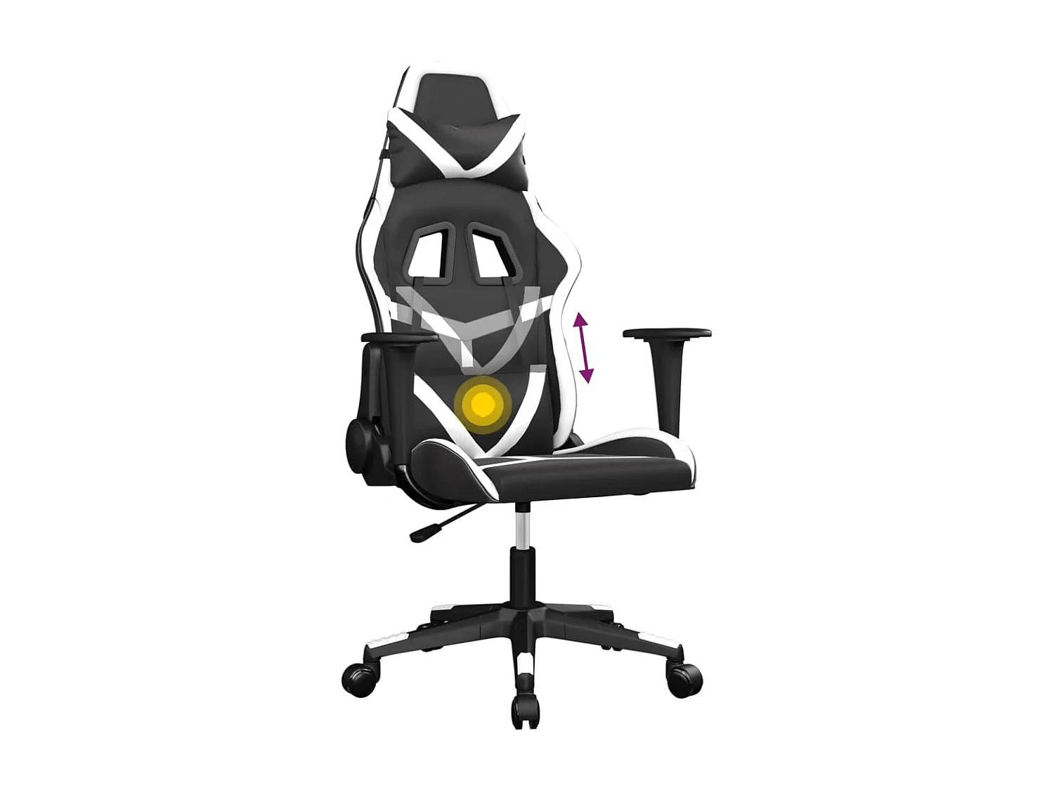 Chaise de jeu de massage Noir et blanc Similicuir