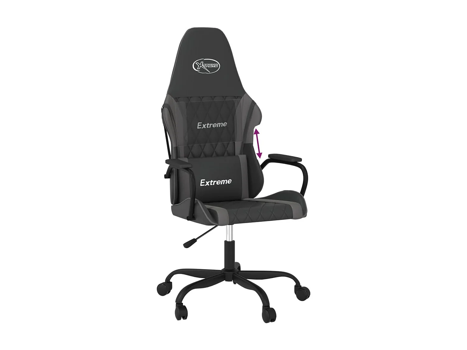 Silla gaming cuero sintético negro y gris