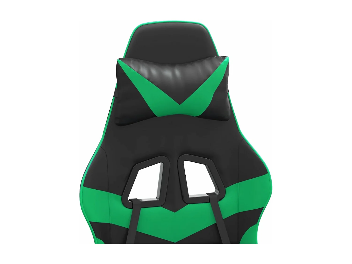 Chaise de jeu pivotante et repose-pied Noir et vert Similicuir