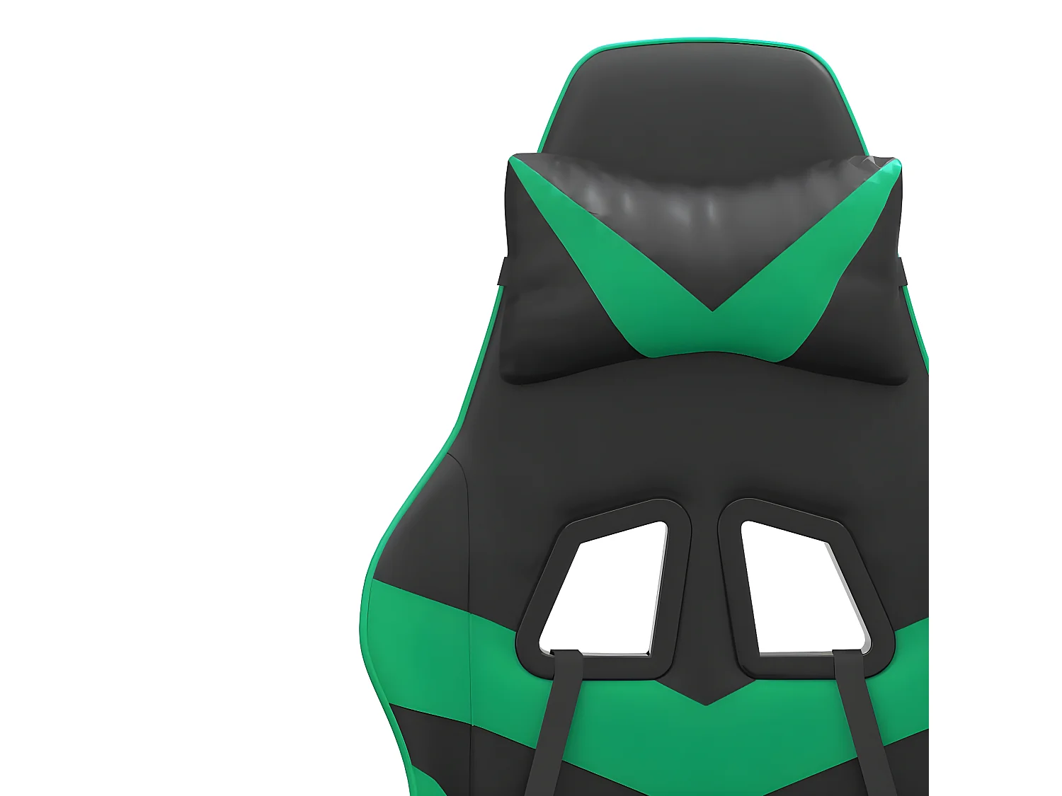 Chaise de jeu pivotante et repose-pied Noir et vert Similicuir