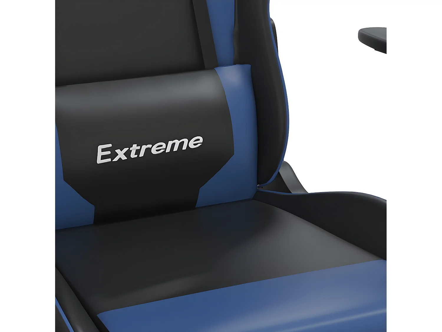 Cadeira gaming de massagens couro artificial preto e azul