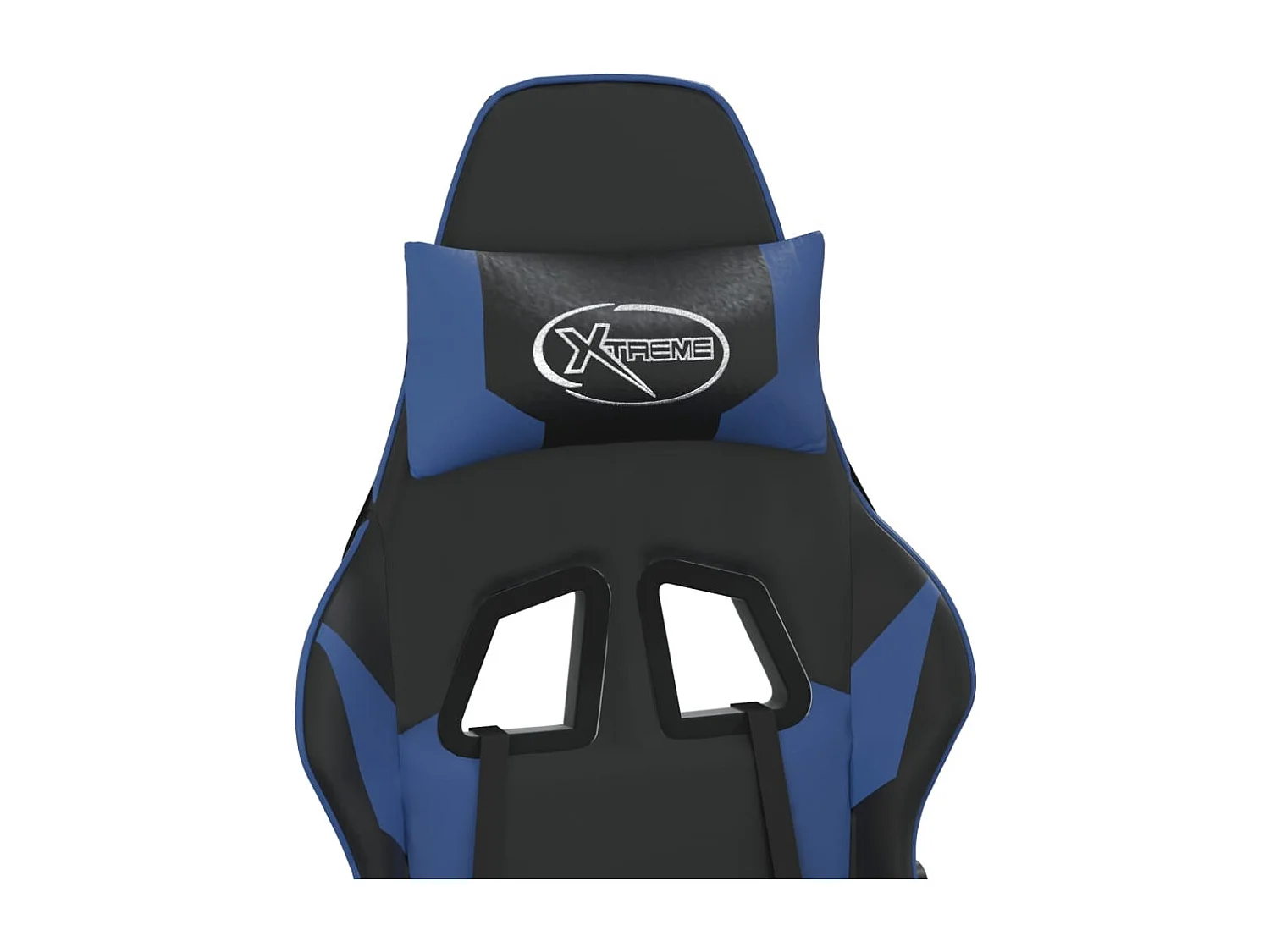 Cadeira gaming de massagens couro artificial preto e azul