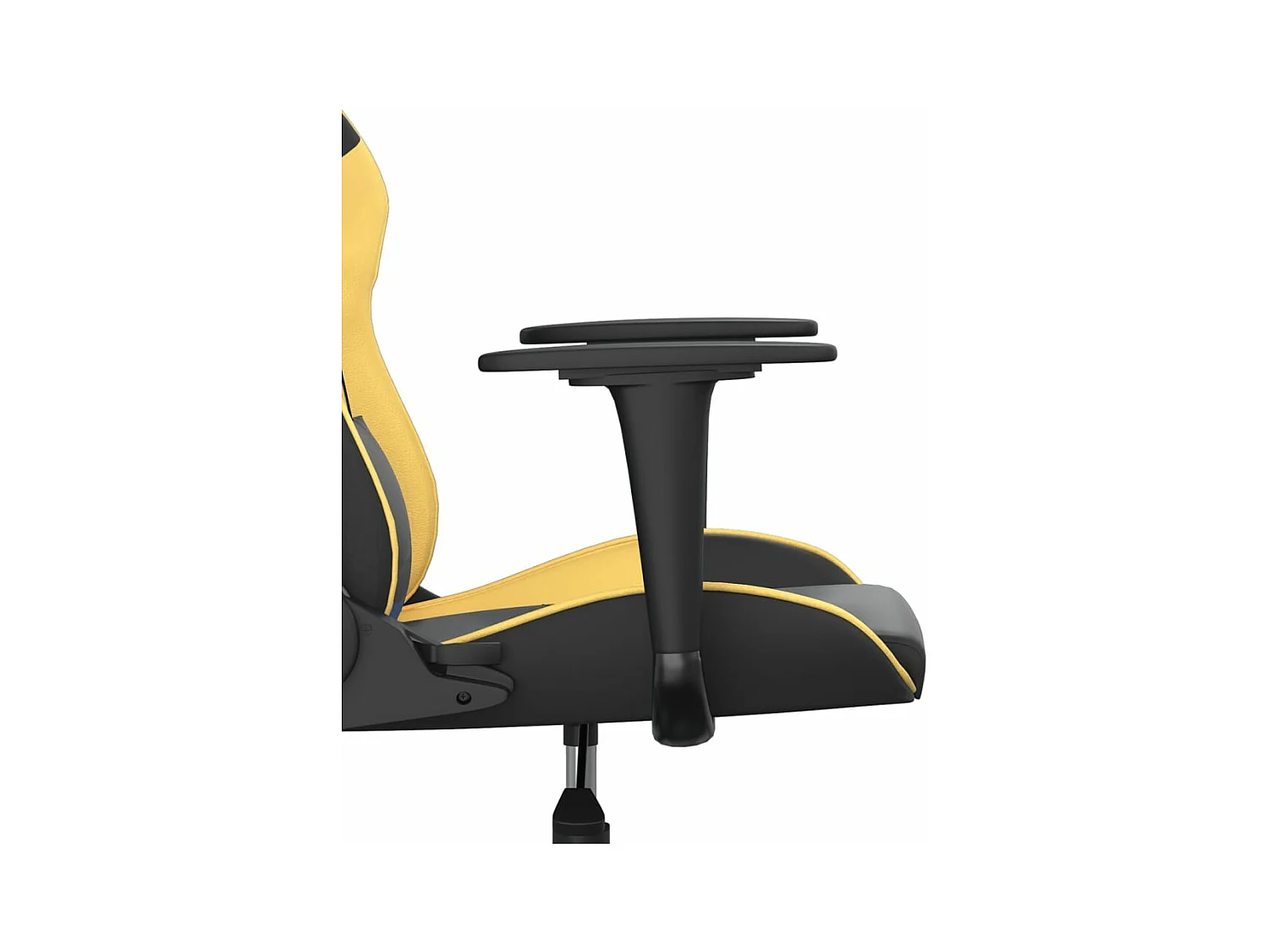 Cadeira gaming couro artificial preto e dourado