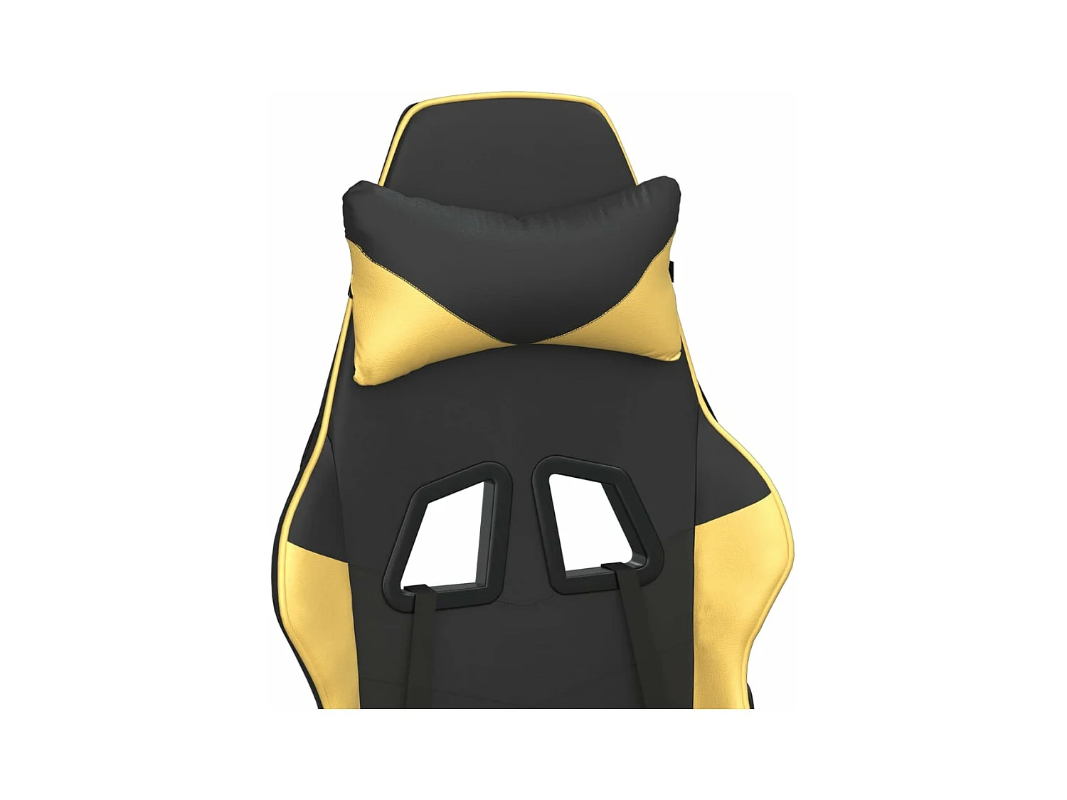 Cadeira gaming couro artificial preto e dourado